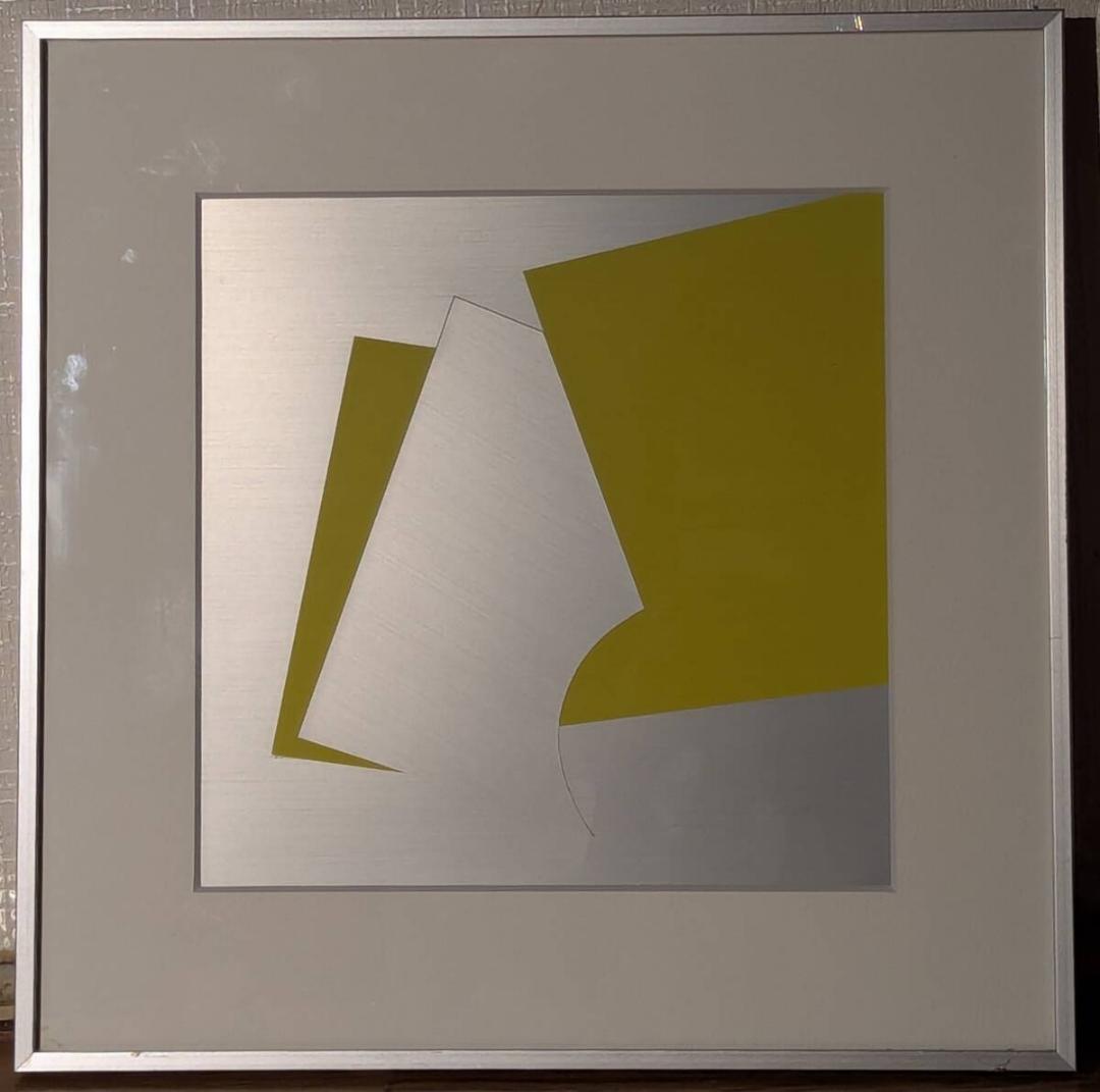 【真作】現代アート　菱田陽子　モダンアート　幾何学抽象画　モダン　Y193