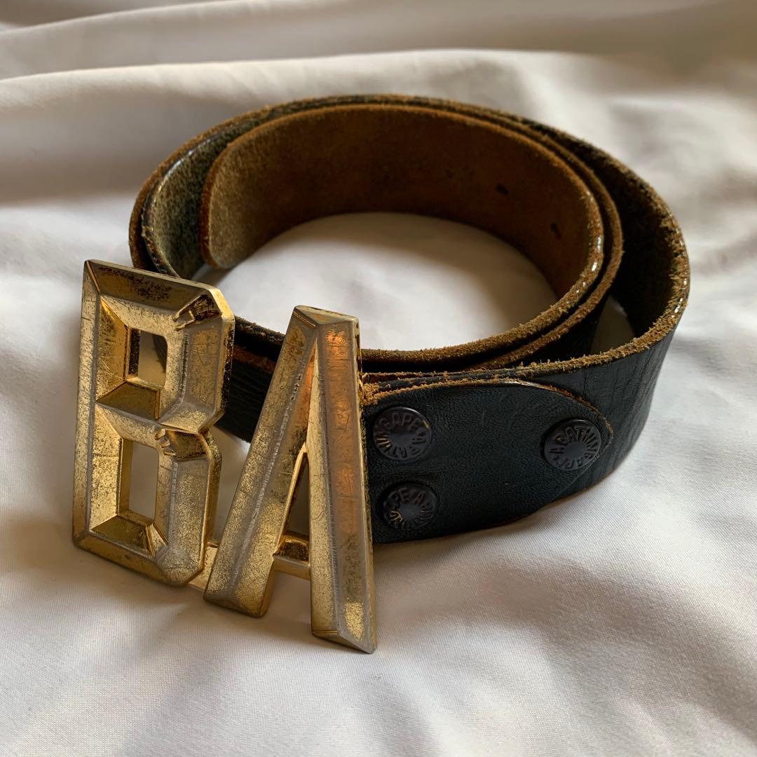 A BATHING APE ブルー レザーベルト M