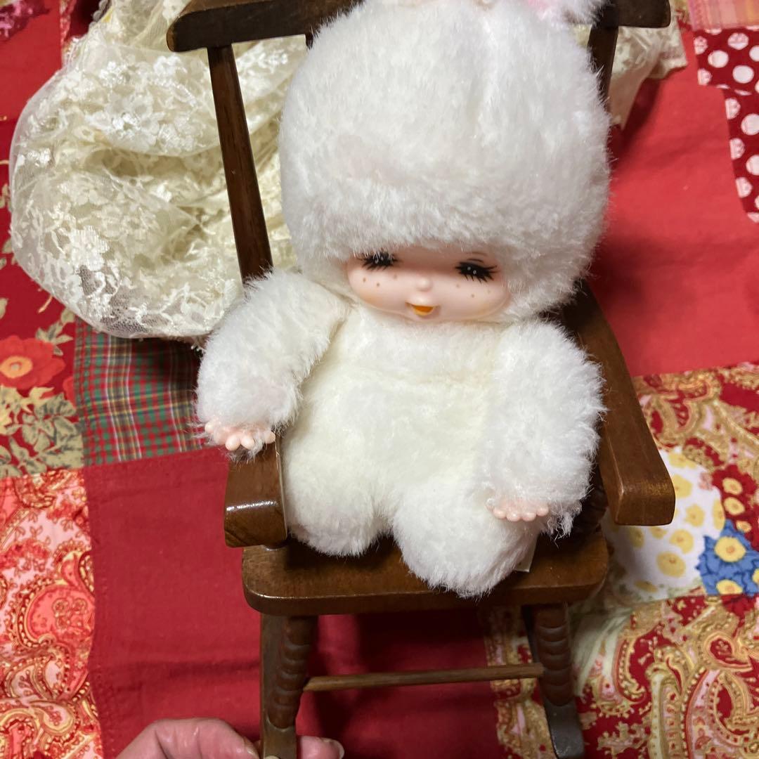 レトロぬいぐるみ　人形　うさぎ　ハニートイズ　モンチッチ 指しゃぶり人形