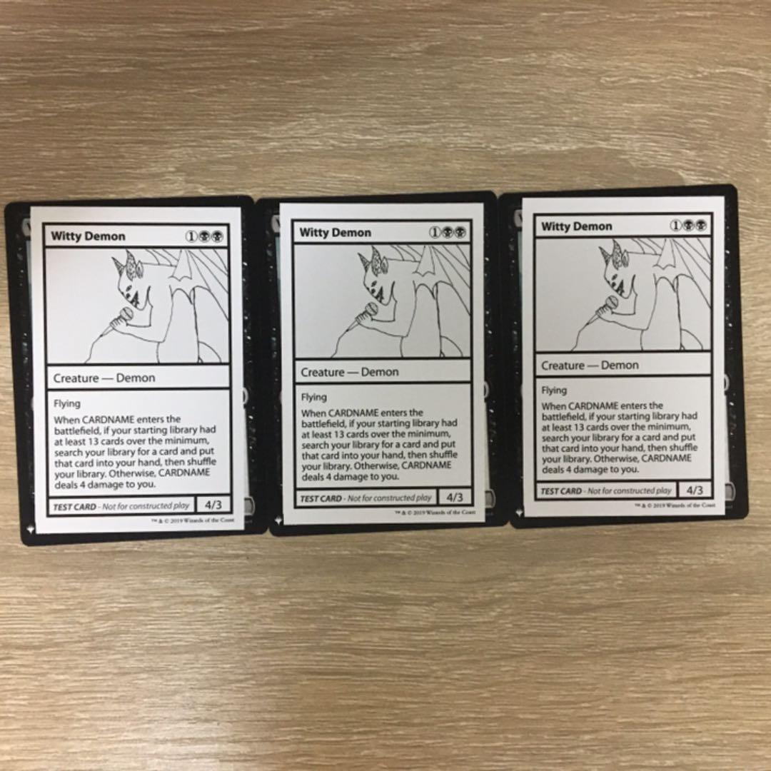 初版　mtg Witty Demon　3枚　ミステリーブースター　テストカード