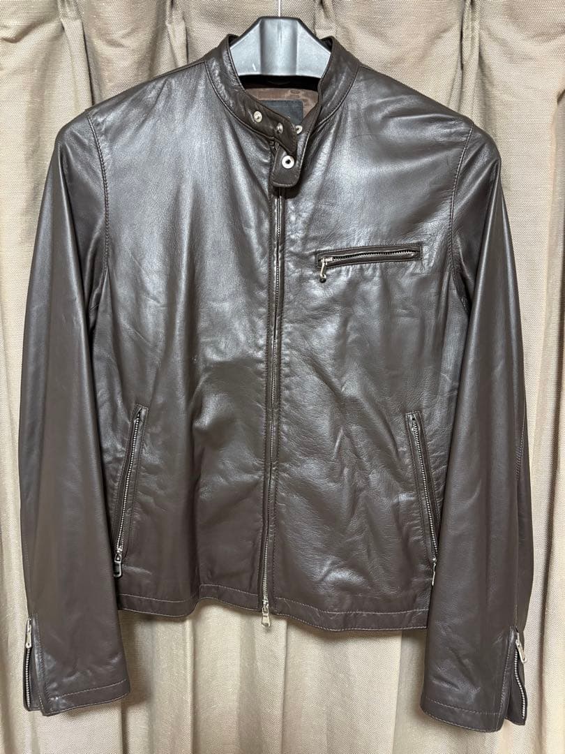 CINQUANTA レザーシングルライダースジャケット ブラウン(専用)