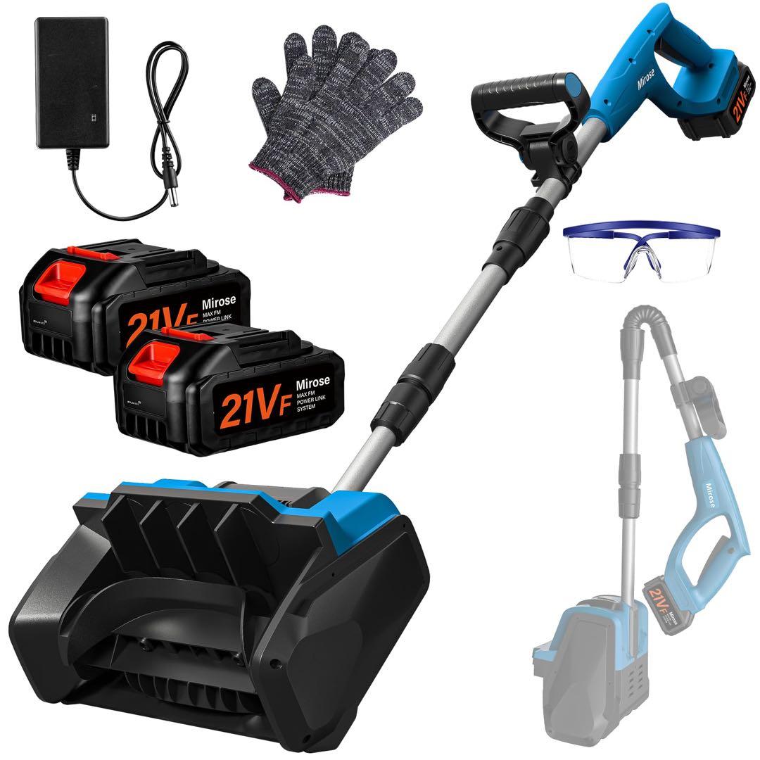 除雪機 電動 家庭用 電動スコップ 雪かき 充電式 バッテリー2個付き