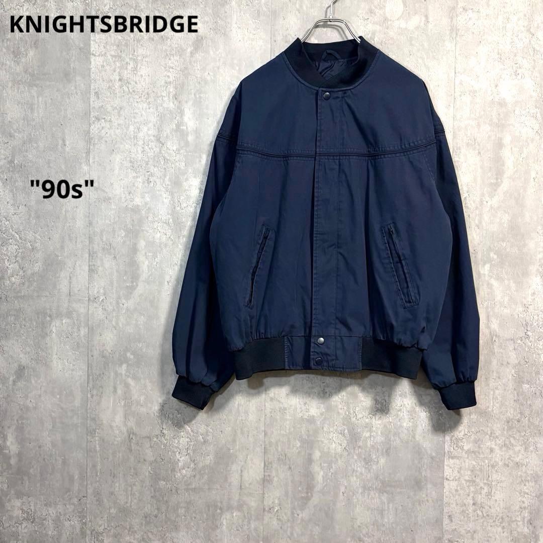 KNIGHTSBRIDGEダービージャケットMネイビー90s短丈ブルゾン