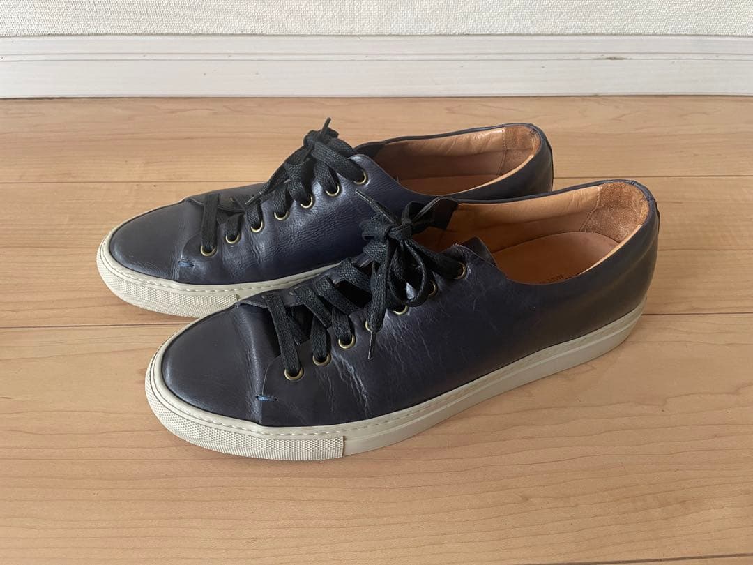 ブッテロ　レザースニーカー　42 ネイビー