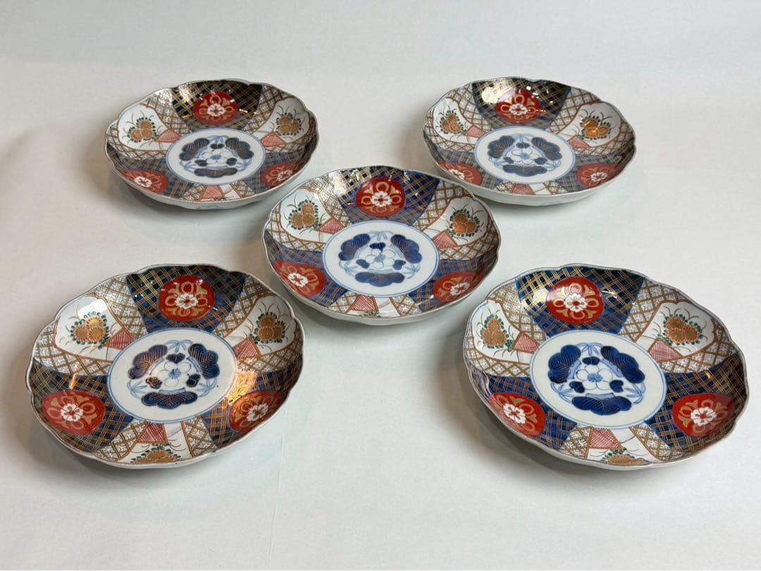 古伊万里　皿　なます　装飾　赤絵