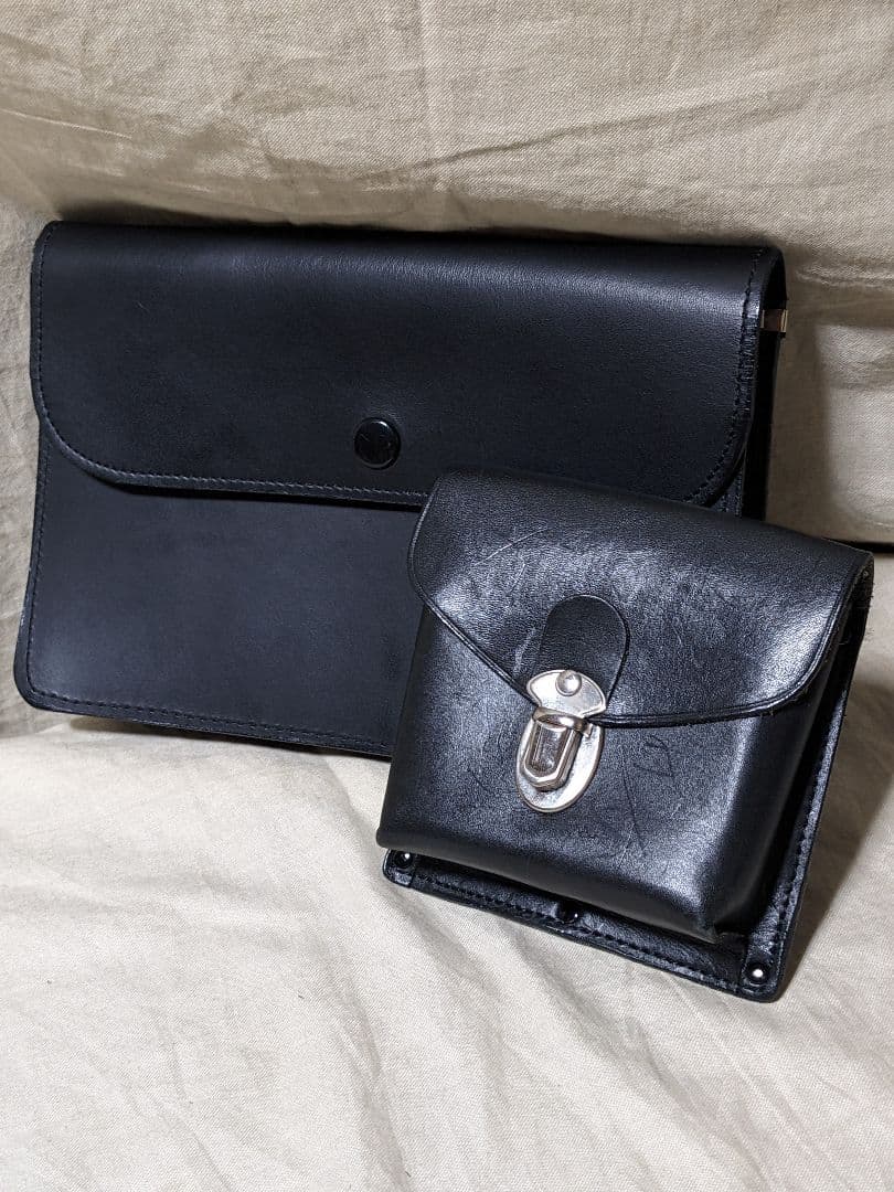 専用　昭和　白バイ　警官　交通機動隊 切符　書類　小物入 ベルト用バッグ　2点