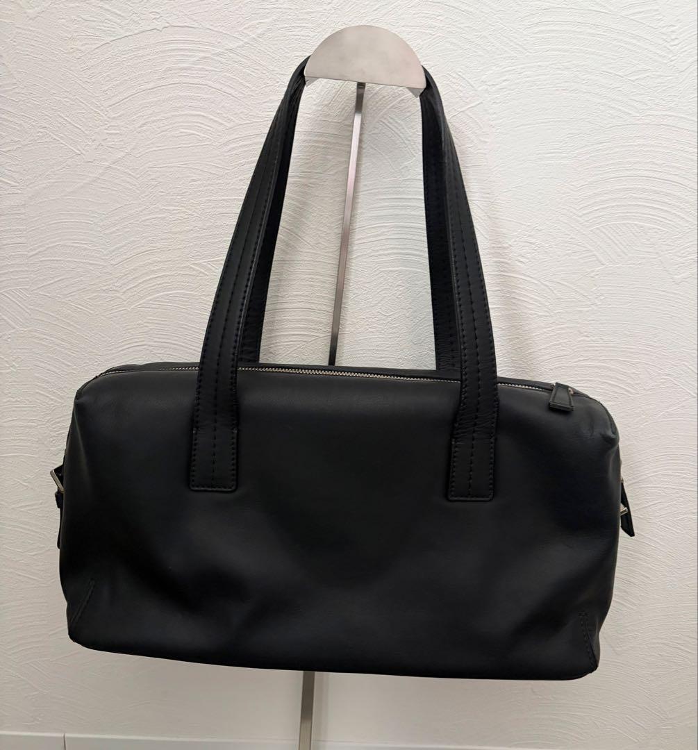 BURBERRYレザー黒トートバッグ内ノバチェック柄本革ブラックバーバリー