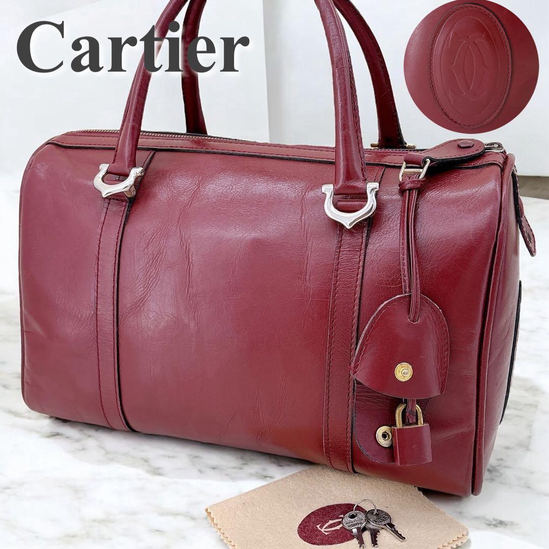 カルティエ /ミニボストン/マストライン/レザーハンドバッグ/カデナ/鍵