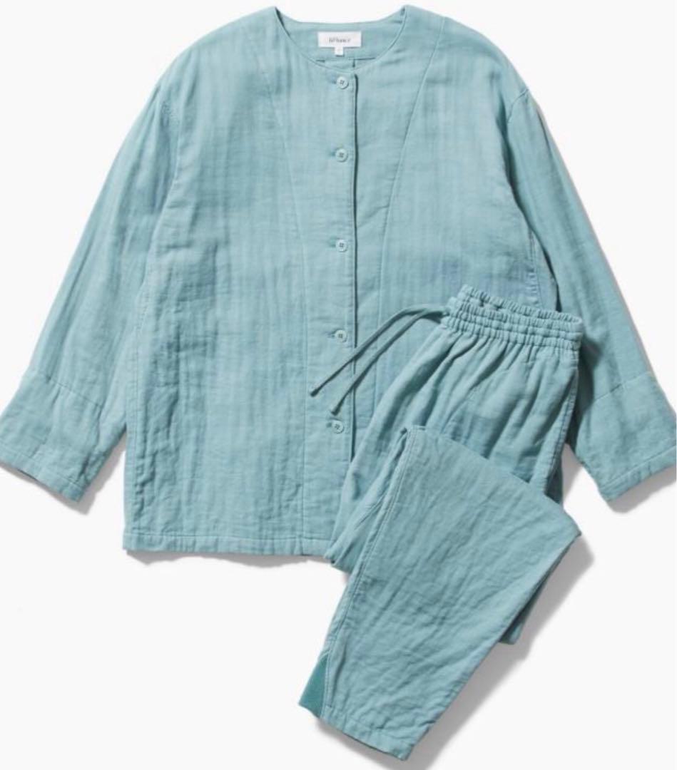 liflance リフランス 3重ガーゼパジャマ セージブルー レディースL liflance（リフランス） ガーゼパジャマ しなやか3重ガーゼパジャマ