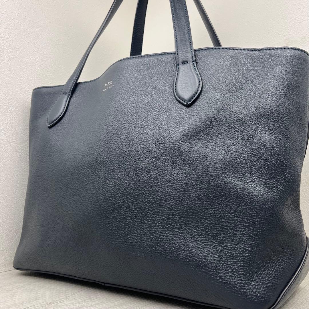 極美品✨ FARO ファーロ FABIO MOUSSE トートバッグ ネイビー