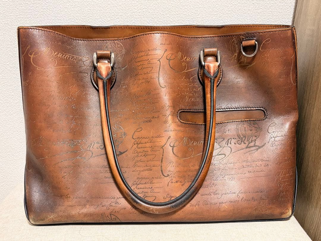 ベルルッティ カリグラフィ トートバッグ ブラウン 本革(レザー) 正規品