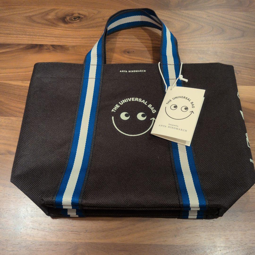 アニヤハインドマーチ　エコバッグ　ミニ ブラウン×ブルー