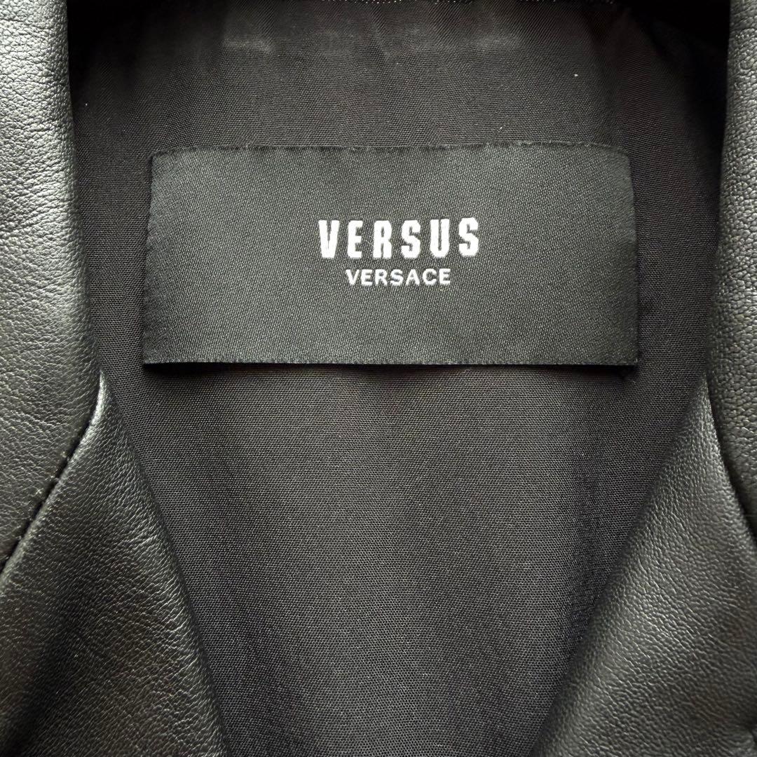 極美品✨ヴェルサーチ ダブルライダースジャケット ラムレザー デニム