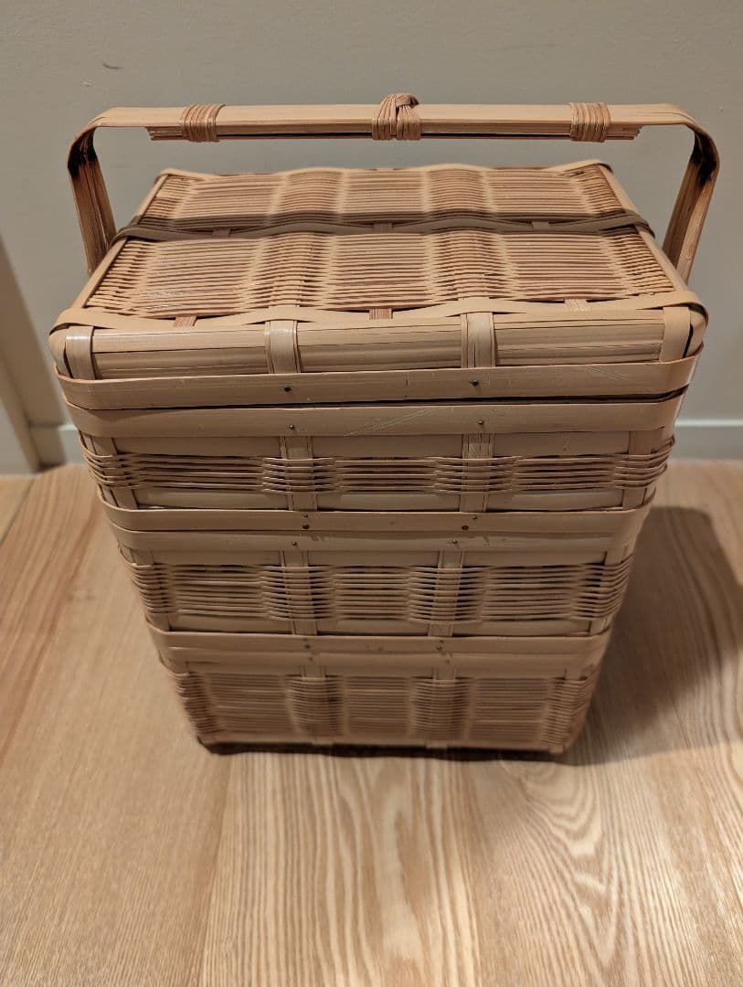 鹿児島 竹 三段重 民藝 美品