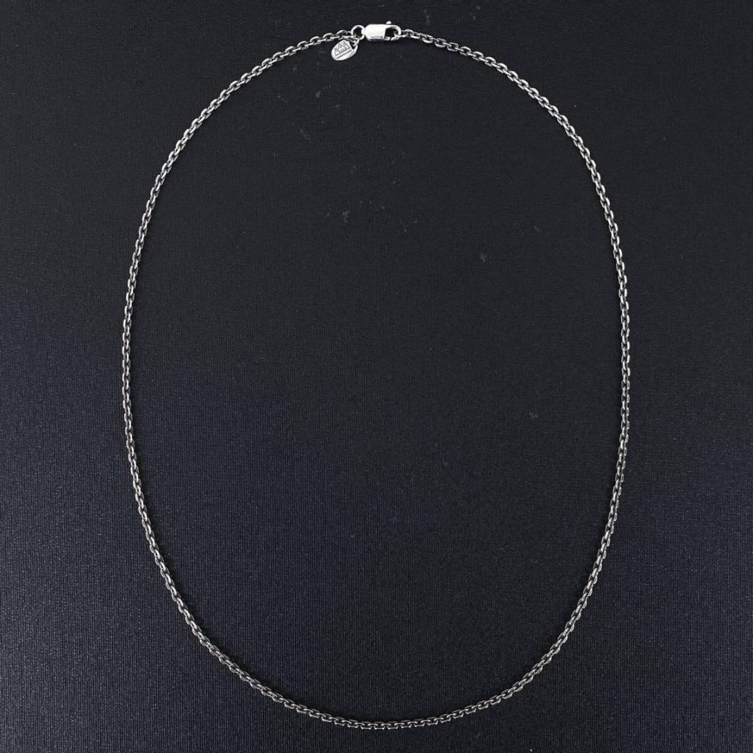 SAAD シルバー 2.5mm 細角 あずき チェーン ネックレス 55cm