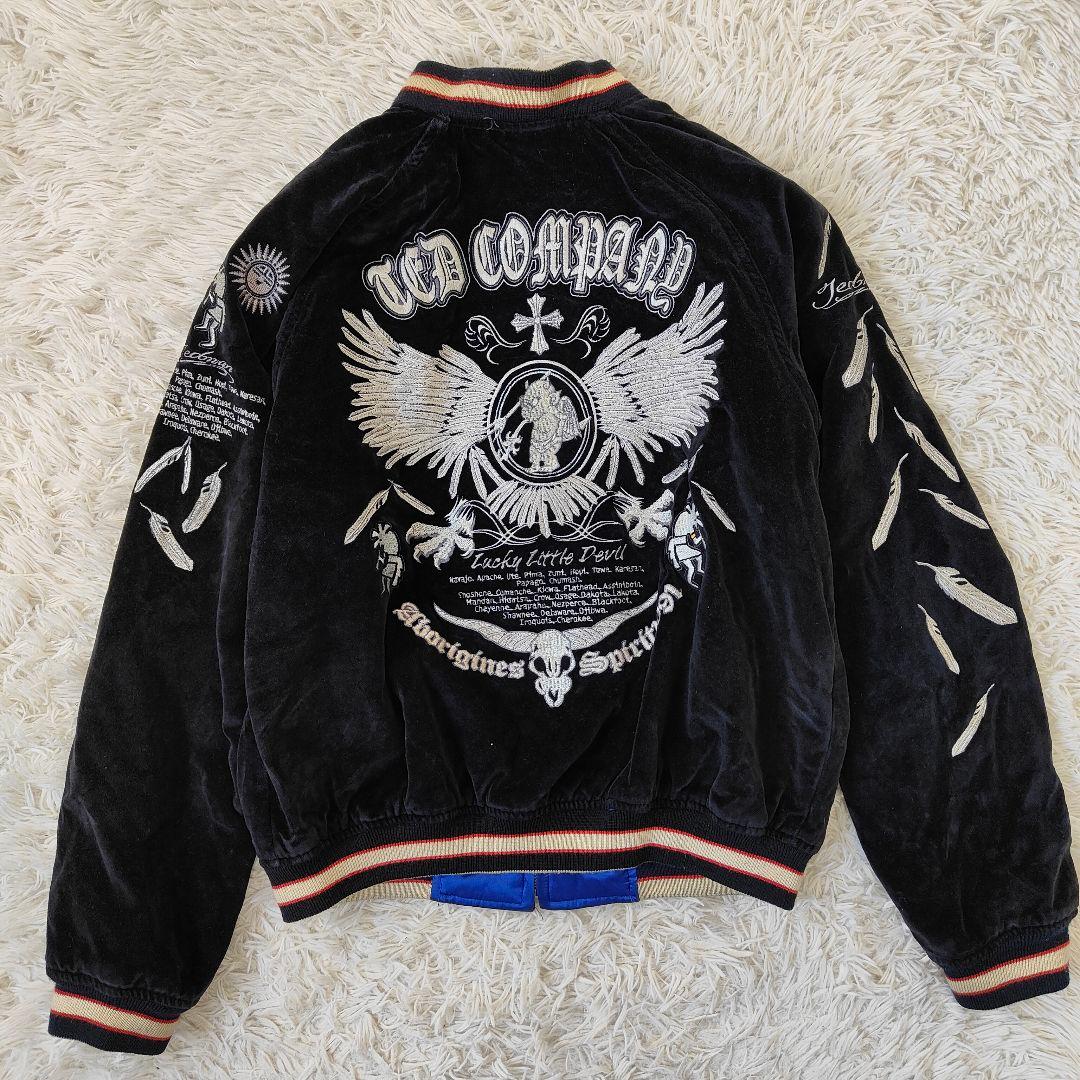 TEDMAN テッドマン リバーシブル スカジャン ベロア サテン 刺繍 L