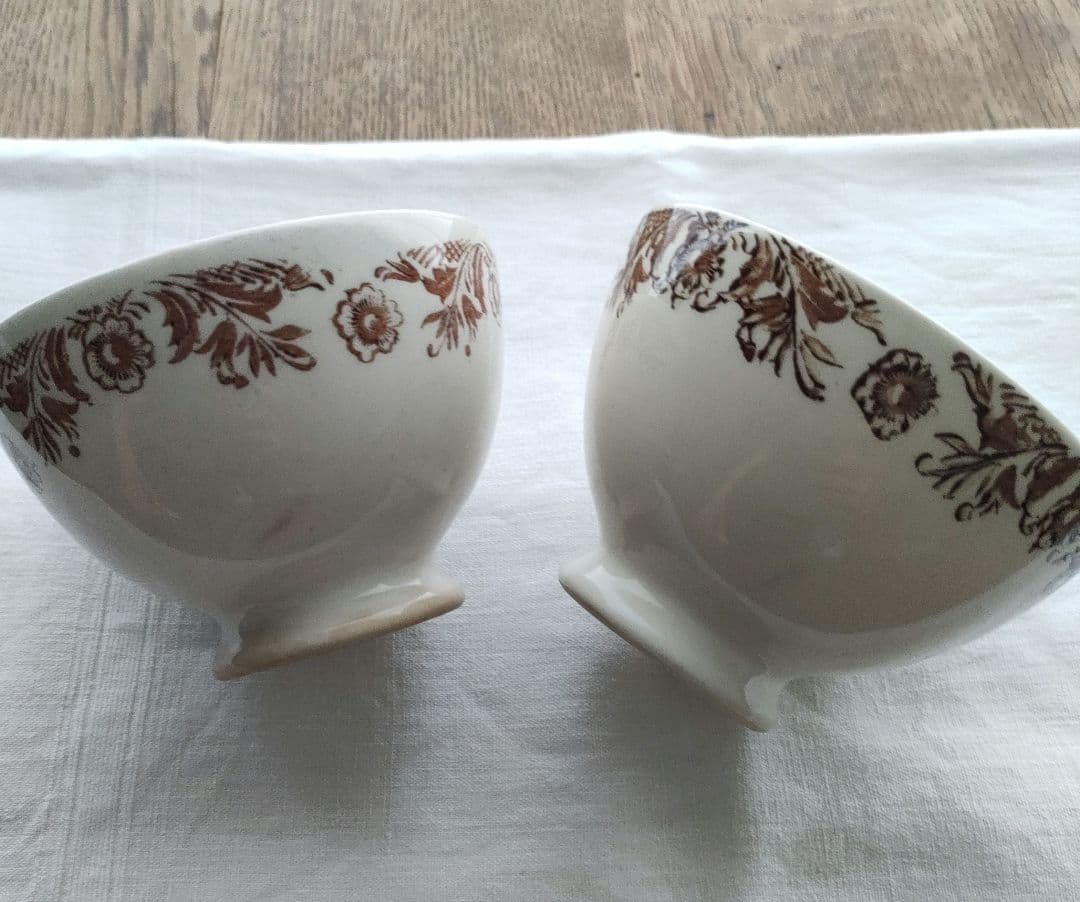 フランスアンティーク　小さめなカフェオレボウル2個セット