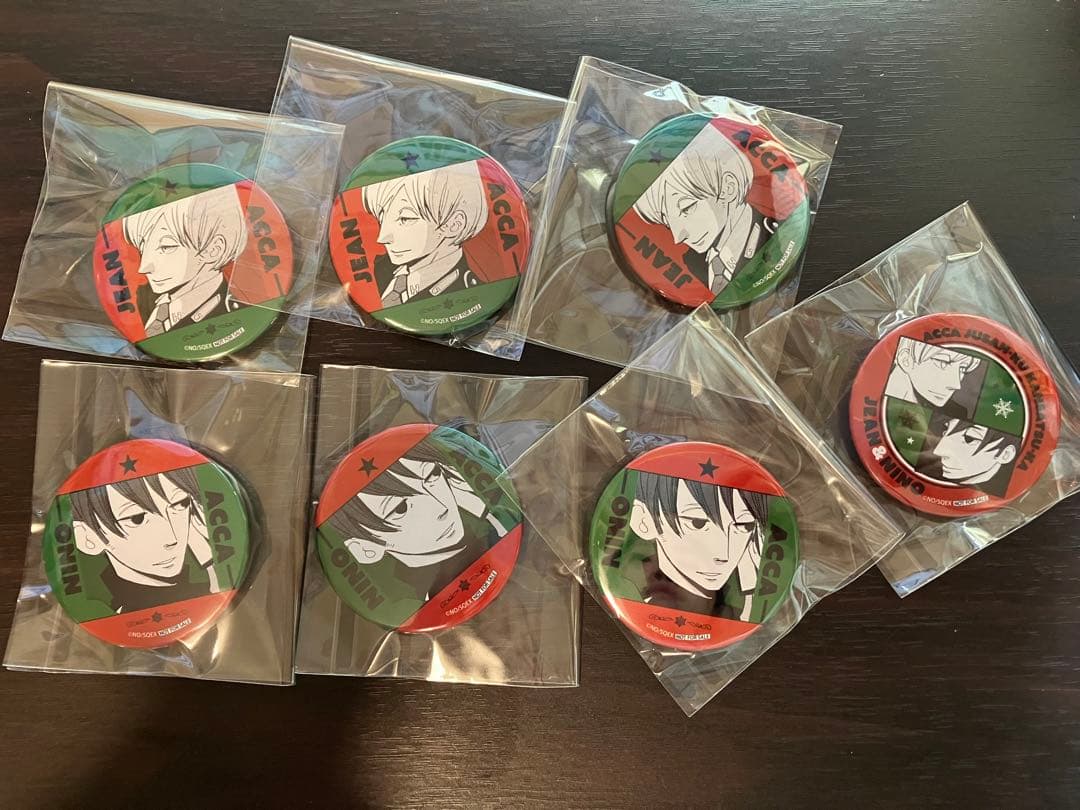 ACCA13区監察課　クリスマス　ケーキ特典　缶バッジ　ジーン　ニーノ　7点 公式】ACCA13区監察課 ケーキ・マカロン・カップケーキ【PRIROLL