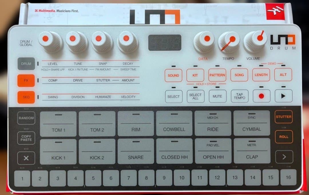 UNO IK DRUM MACHINEドラムマシン・リズムマシン・DAW・DTR IK Multimedia | UNO Drum | リズムマシン アナログリズムマシン