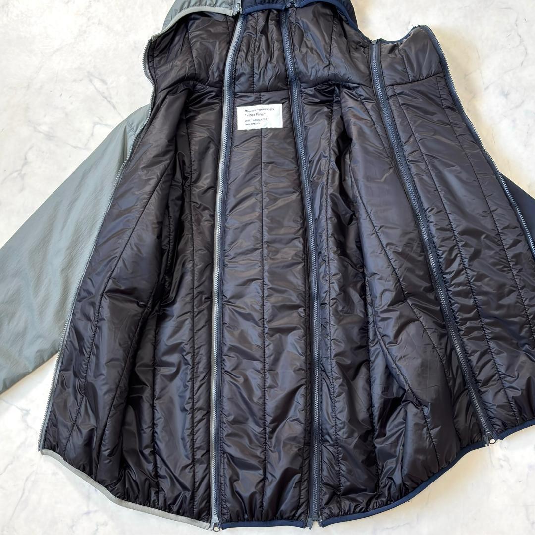 美品マウンテンリサーチ 4 Zips Parka 中綿ジャケット紺 L tr6-一部