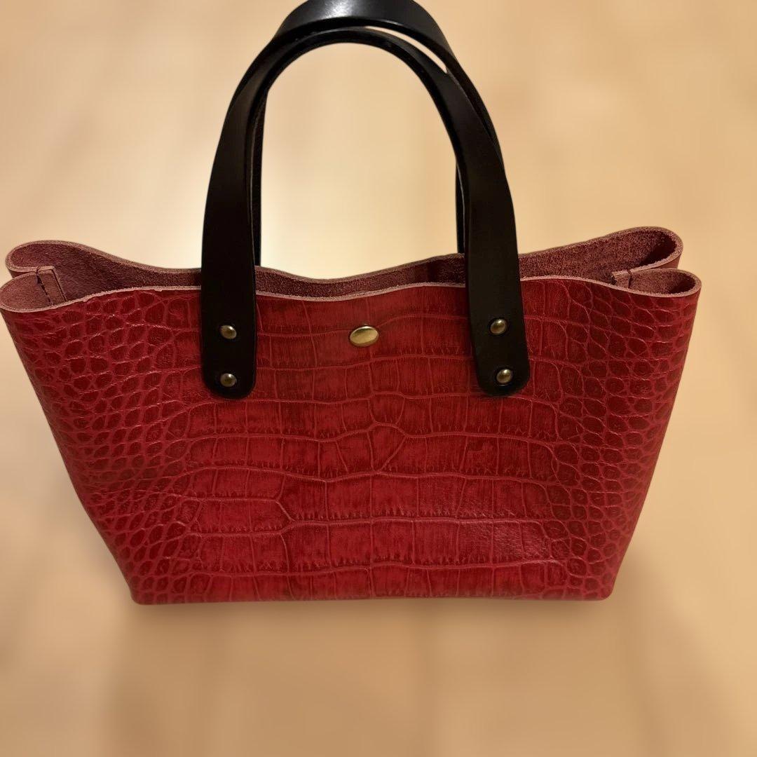 新品未使用品 アレンヌ　クロコダイル型押し ヌメ革 ミニショルダー