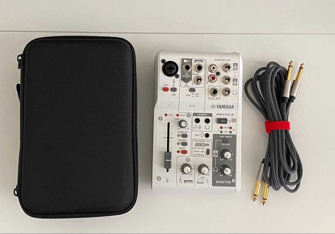 YAMAHA AG03 MK2 オーディオインターフェイス 本体と付属品 YAMAHA AG03MK2をレビュー。ライブ配信で最強のオーディオ