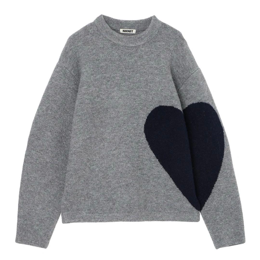 NKNIT ンニット　♡pattern KNIT グレー