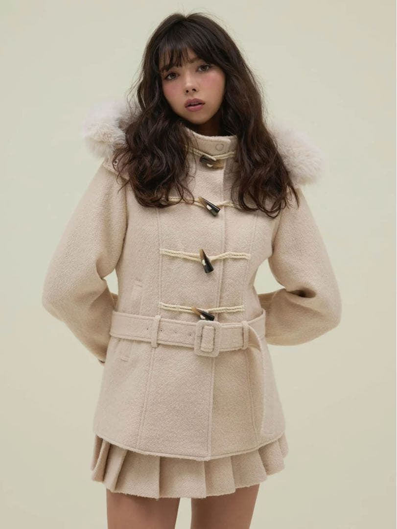 andmary ♡ Nicole fur belt jacket