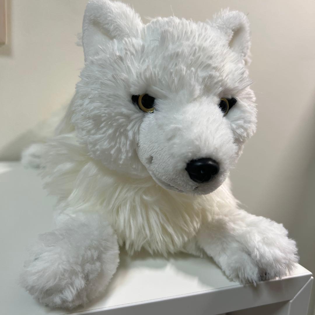 那須どうぶつ王国 ホッキョクオオカミ ひざおおかみ ぬいぐるみ ひざオオカミ ホッキョクオオカミ S 【Original】 | 那須どうぶつ王国