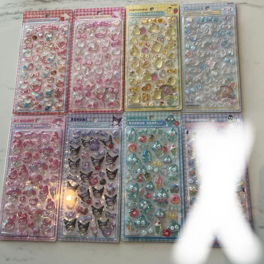 【りったん】 サンリオ ボンボンドロップシール 第2弾 7種セット 🎀NEWアイテム🎀 サンリオキャラクターのボンボンドロップシール第2弾