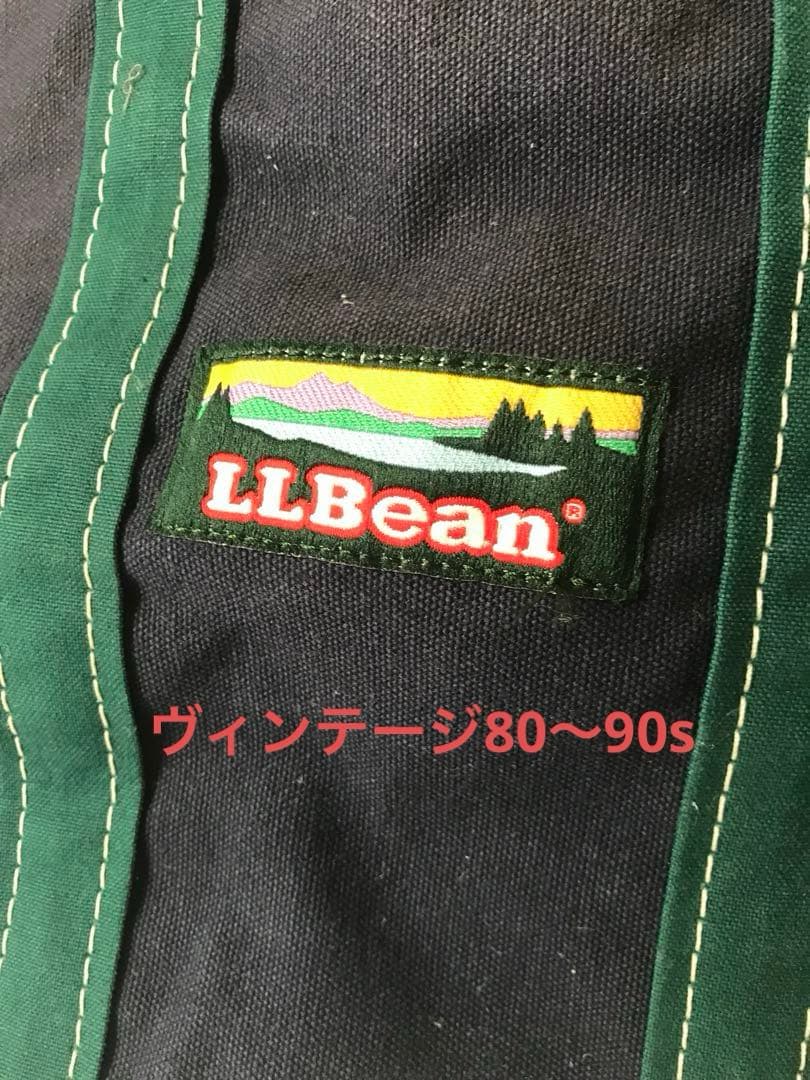 LLBean キャンバス トートバッグ ネイビー/グリーン