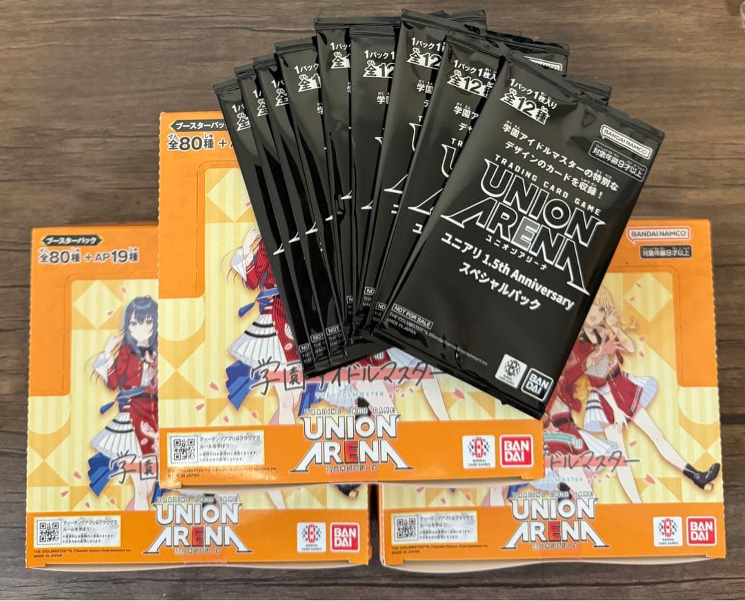 初回分　UNION ARENA 学園アイドルマスター　3box テープ付　プロモ
