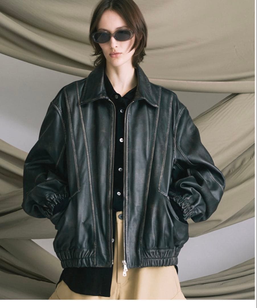 ジャケット・アウター Sheep Leather Single Collard Blouson Sheep Leather Single Collard Blouson