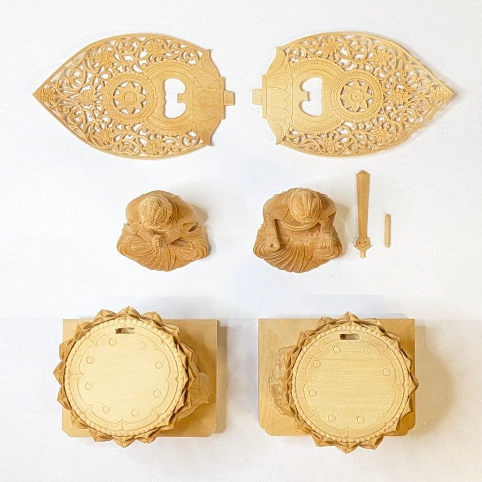 セール・新品】 普賢菩薩 文殊菩薩 柘植 総高さ約21.5㎝ 仏像 - メルカリ