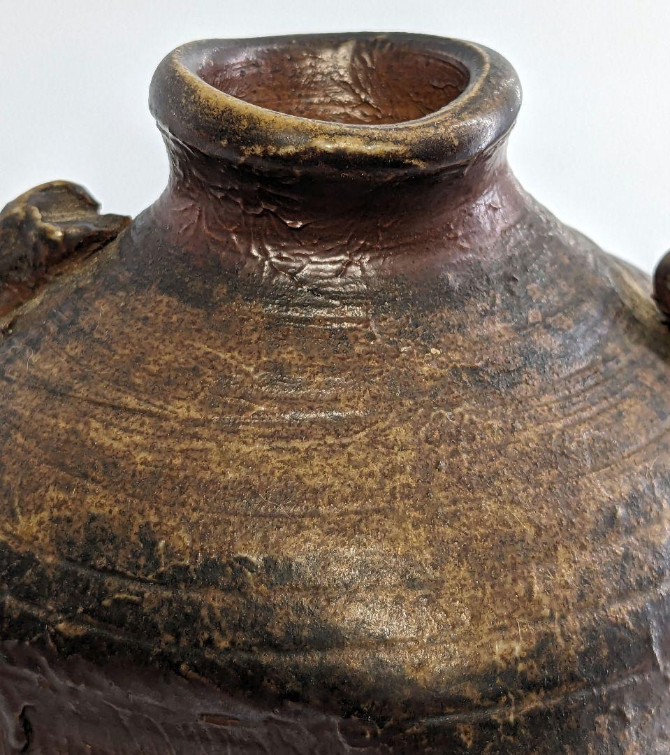 超希少 木南知加選 備前焼 舟虫花入 花器 フラワーベース 花瓶 華