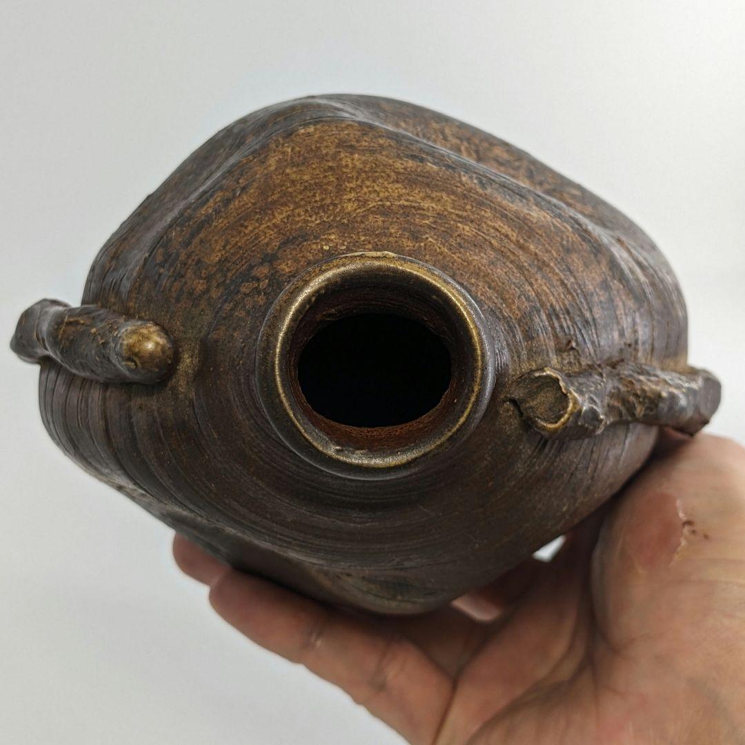 超希少 木南知加選 備前焼 舟虫花入 花器 フラワーベース 花瓶 華