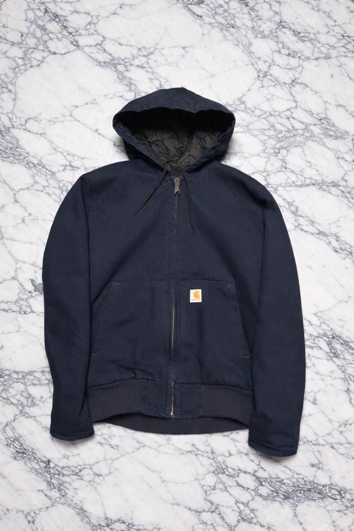 最終値下美品カーハートアクティブジャケット J130 紺 navy blue