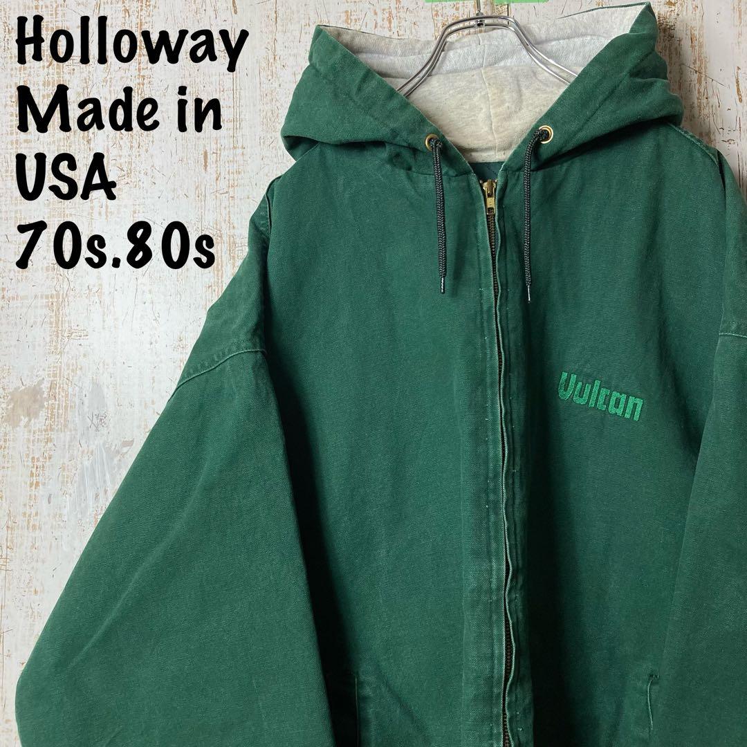 70s80s USA製アクティブ ダックジャケット 企業 グリーン アメリカ古着