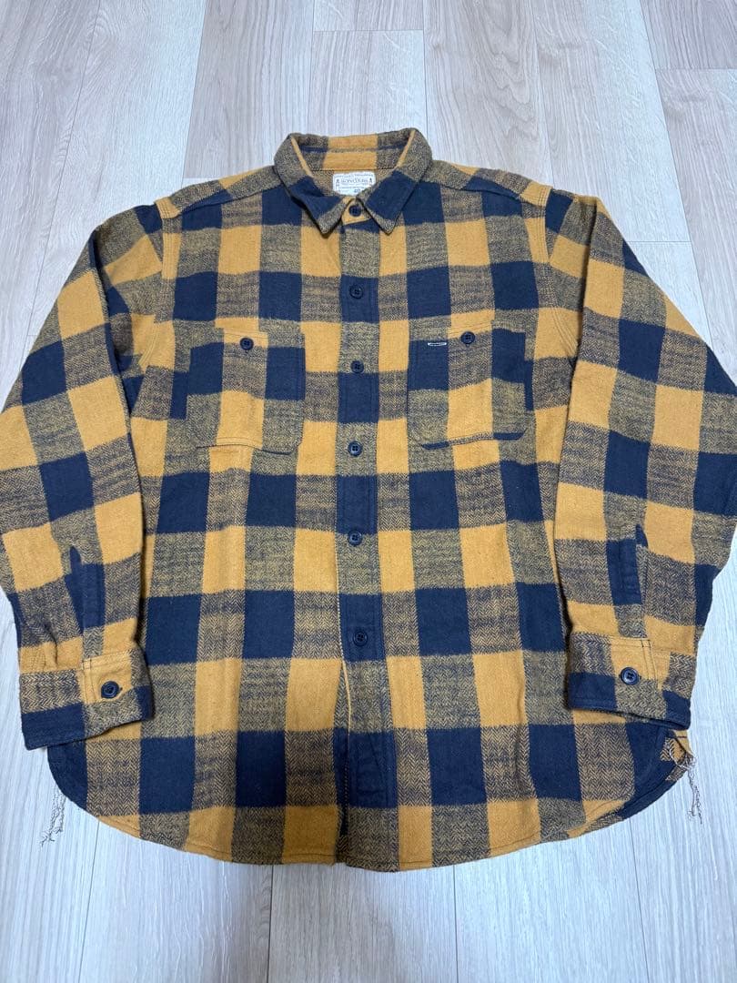 BONCOURA ワークフランネルシャツ　ボンクラ ブロックチェック　40
