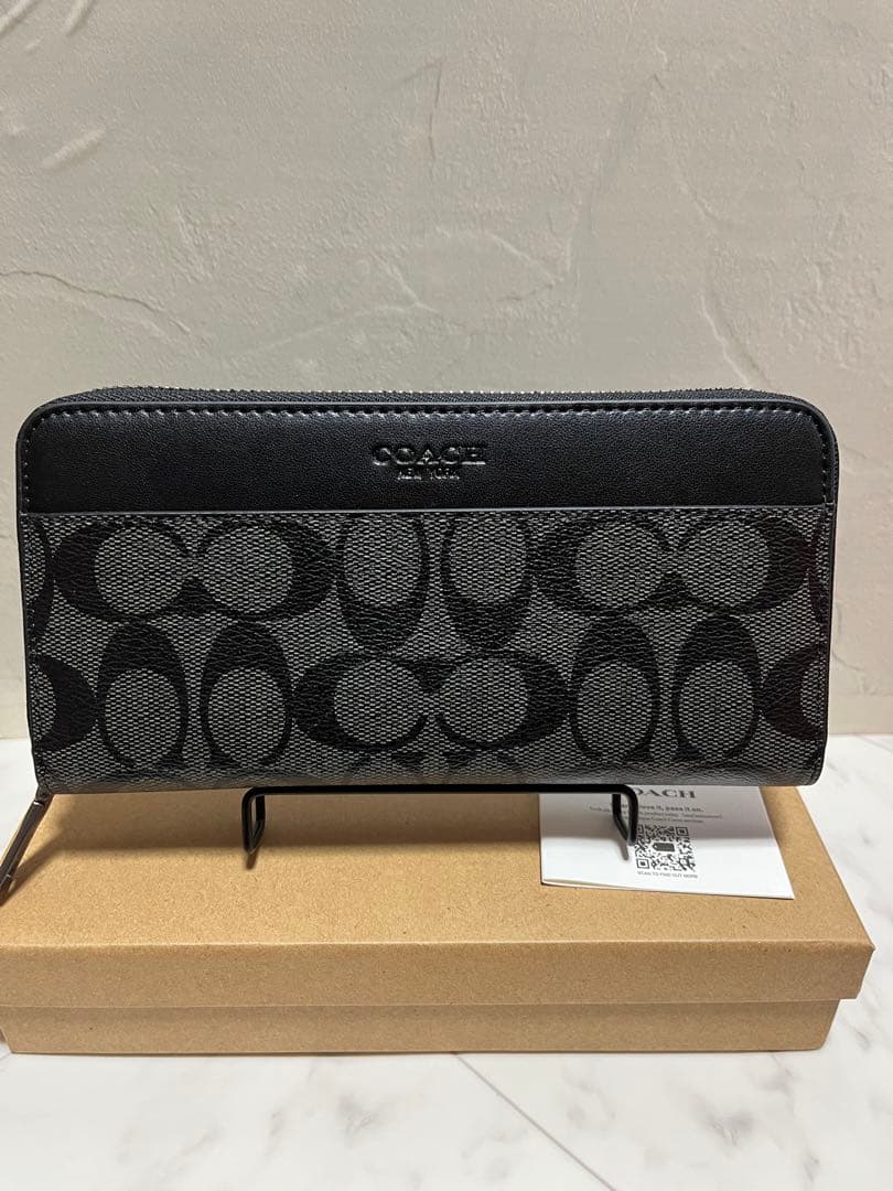 ✨️新品未使用✨️COACH 長財布 ブラック/グレー