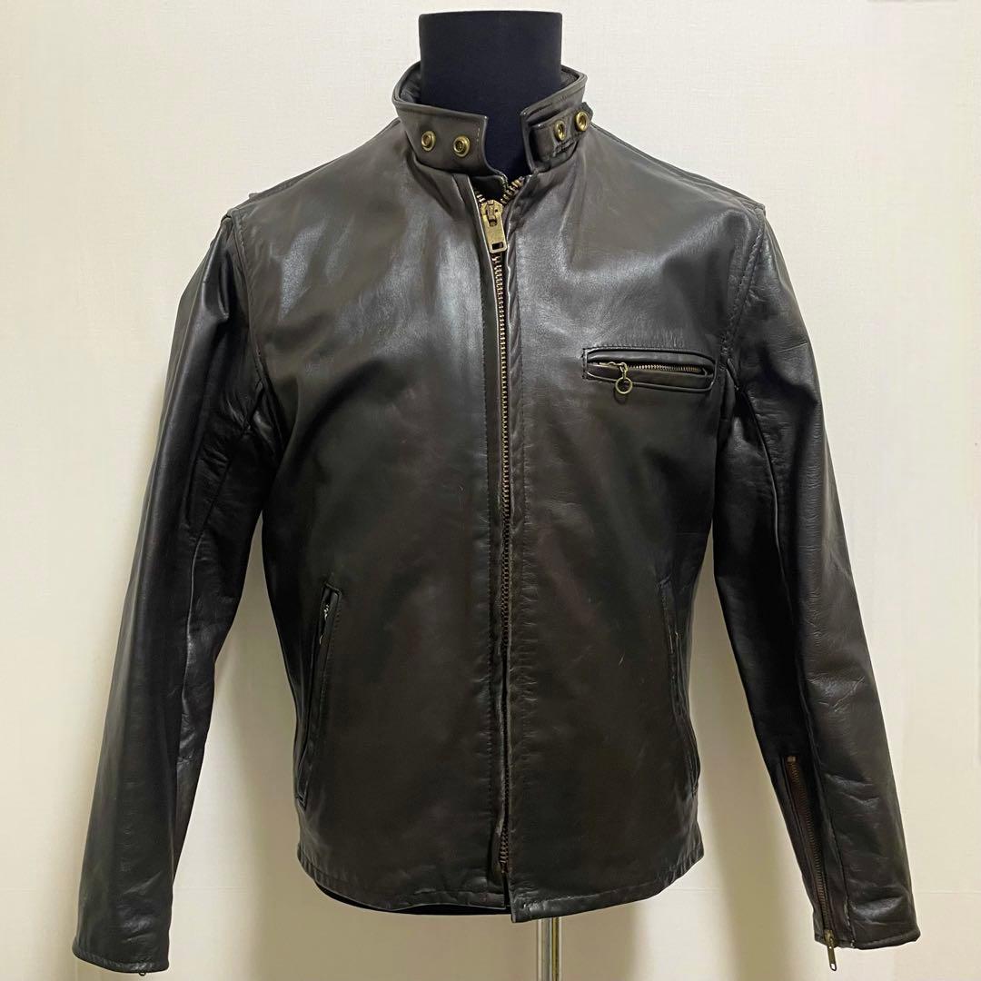 Shott ショット シングルライダースジャケット 茶　38 レザージャケット Schott Single Riders Jacket Camel 38（ショット シングル ライダース