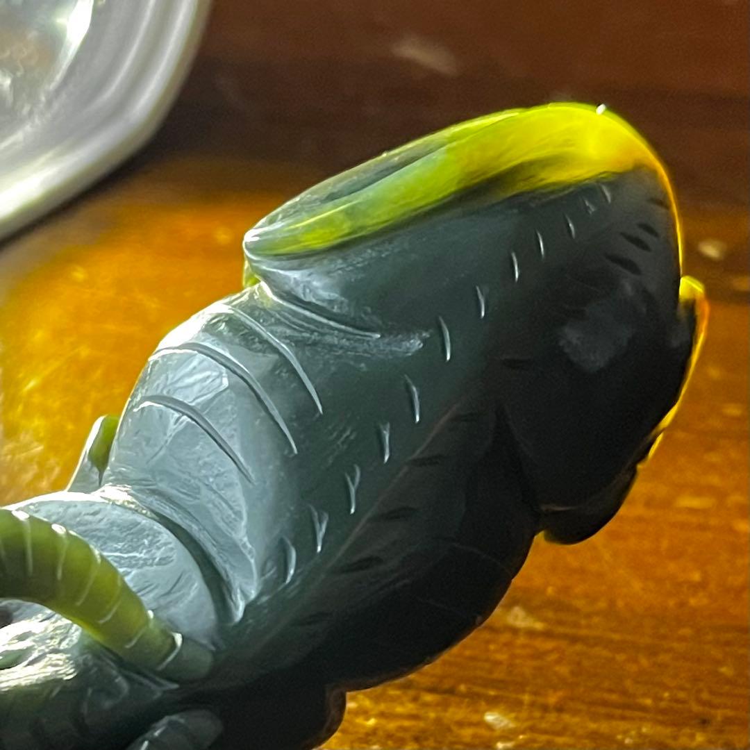 和田玉 青玉 藍青 古翡翠 彫刻 手彫り 牛 ネフライト 軟玉