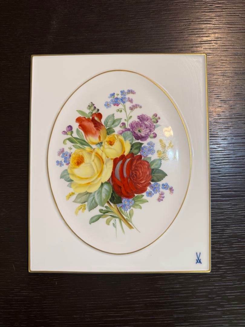 マイセンの陶板画　Sommer マイセン ブルーオーキッド 陶板画』 ｜骨董品買取 緑和堂