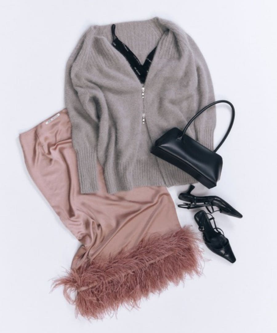 JOSE MOON/ジョゼムーン　ジップニットカーディガン グレー