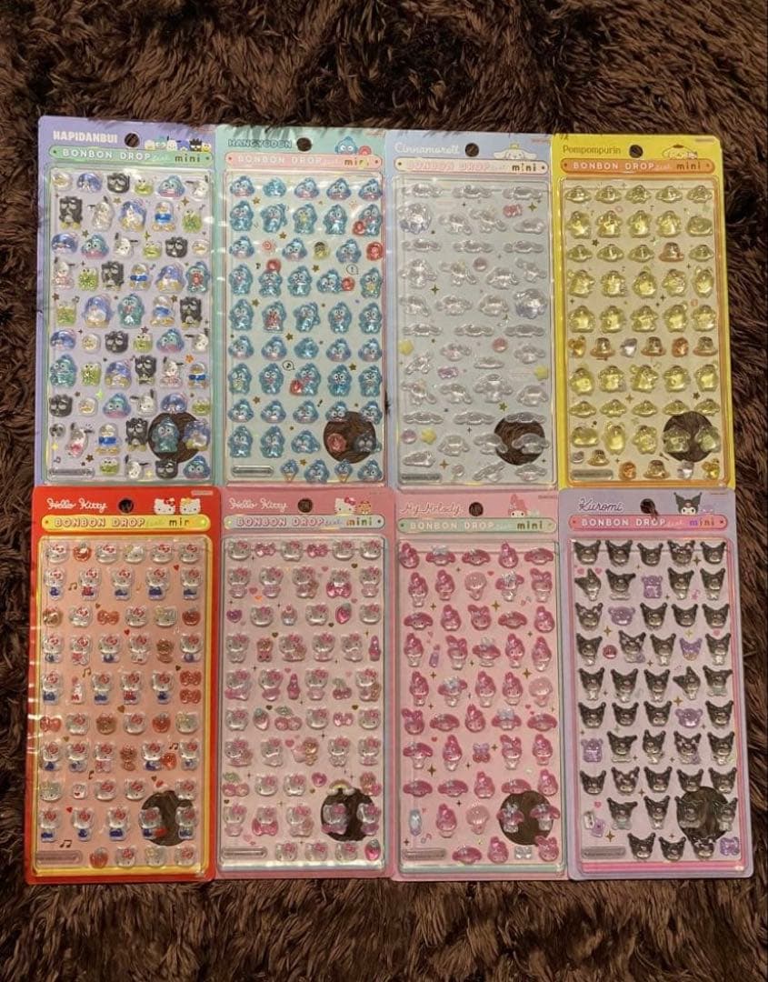 【正規品】サンリオミニ ボンボンドロップシール コンプセット 全8種 ボンボンドロップシール サンリオキャラクターズ ミニ」が公式抽選販売