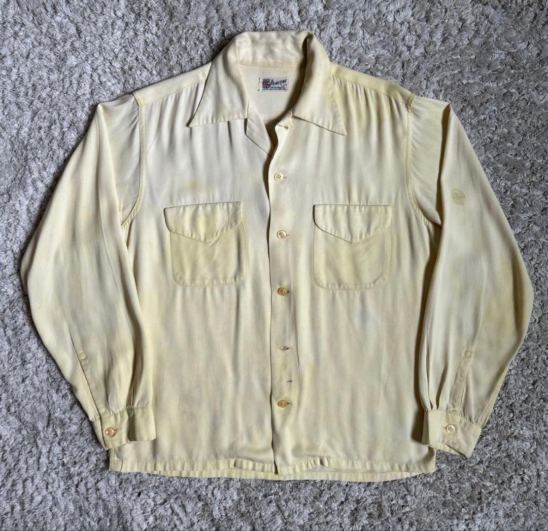 50s PURITAN レーヨンシャツ オープンカラーシャツ
