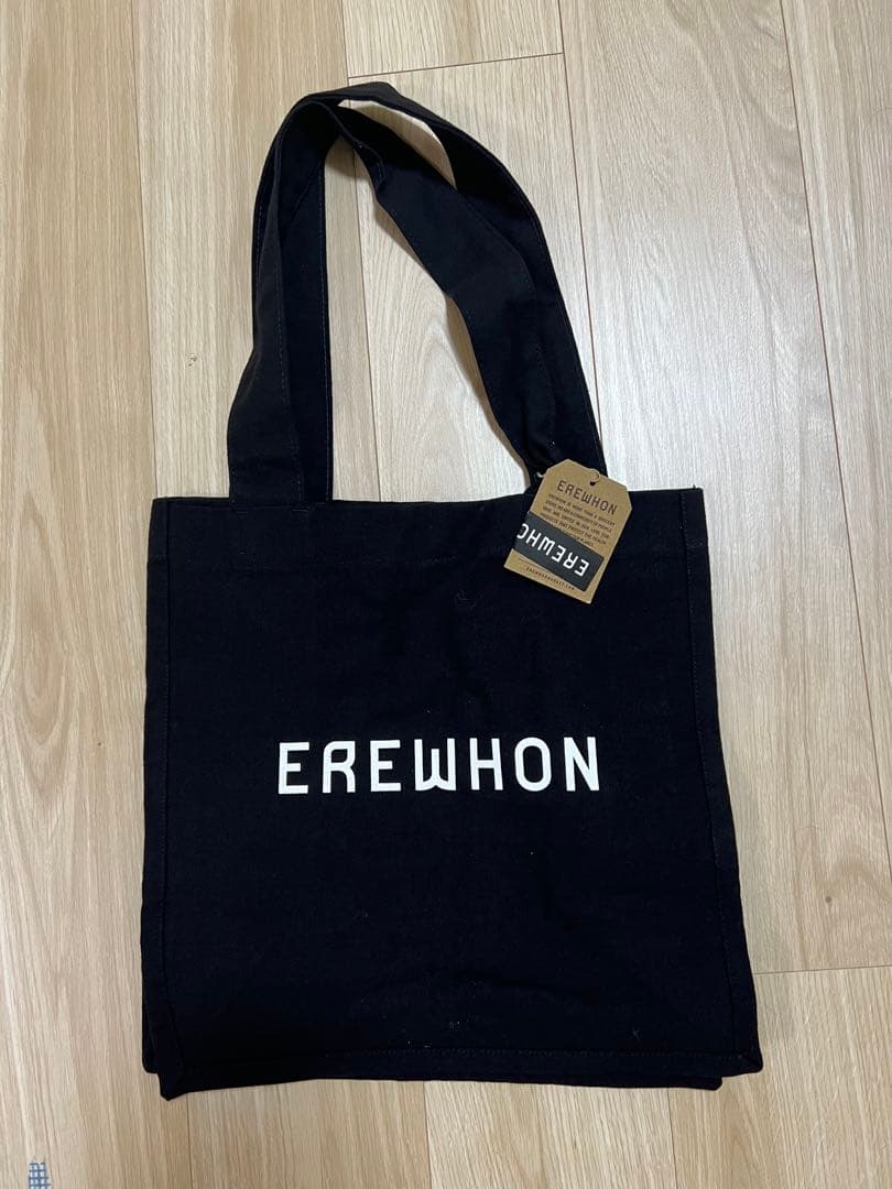 【8/12以後発送】 EREWHON (新品未使用)キャンバストートバッグ 黒