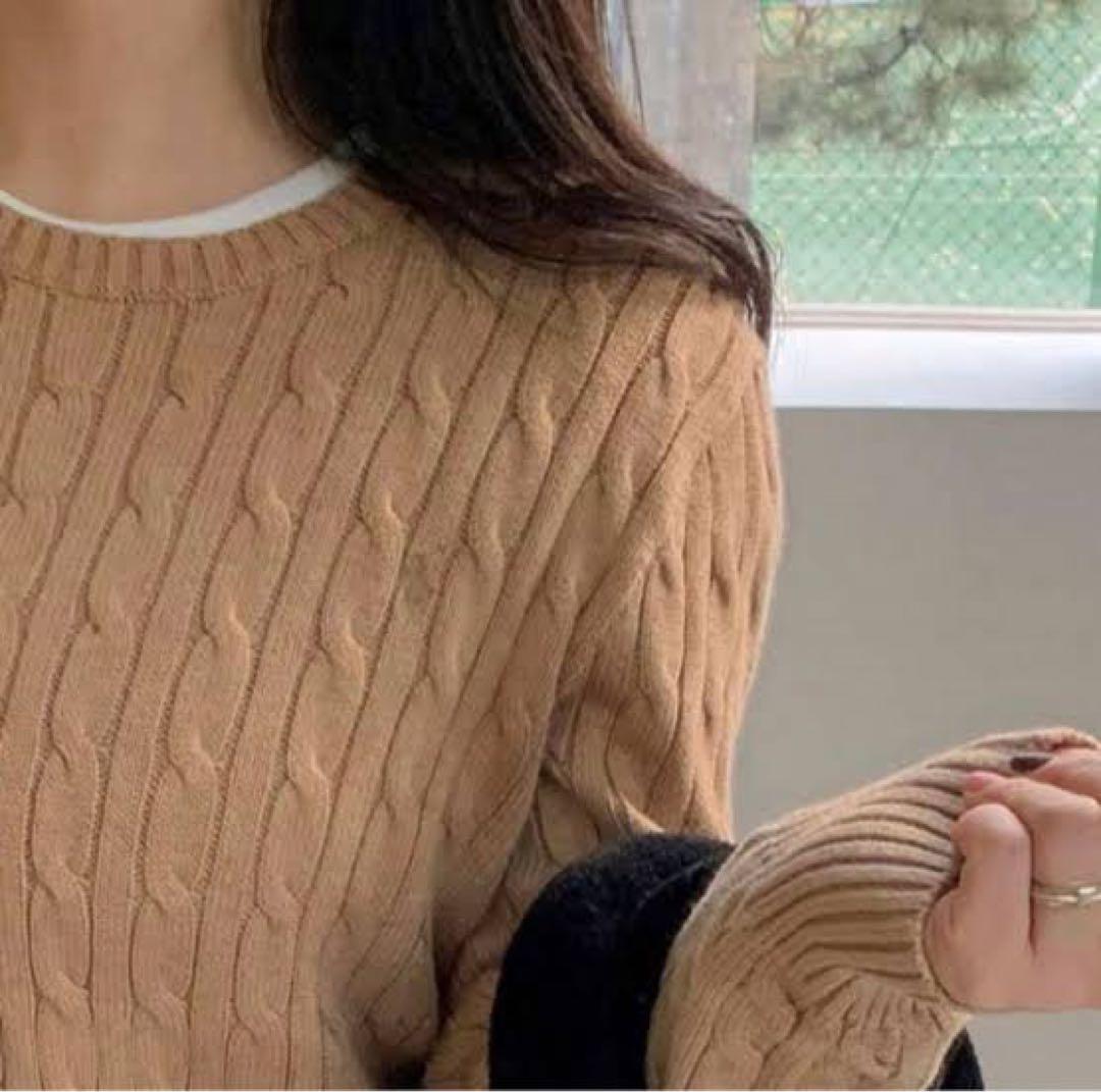 【美品✨】ポロラルフローレン定番大人気ブラウンポニーコットンケーブルセーター