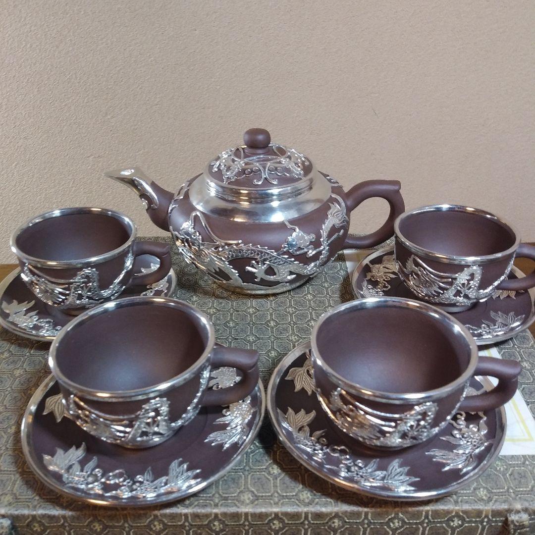 吉紋齋錫鑲 中国茶器セット 急須 カップ4個 - メルカリ