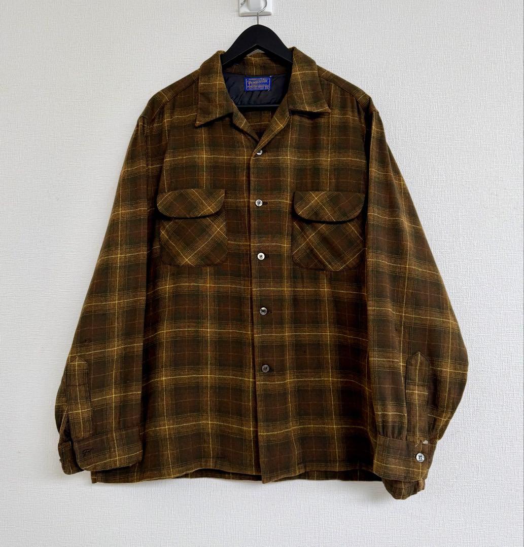 超スペシャル 60s ペンドルトン オンブレ チェック シャツ XL ブラウン